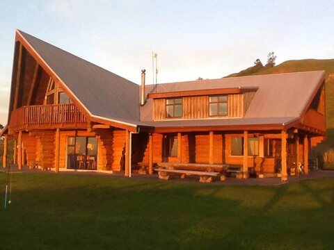 The lodge at golden hour on the East Coast